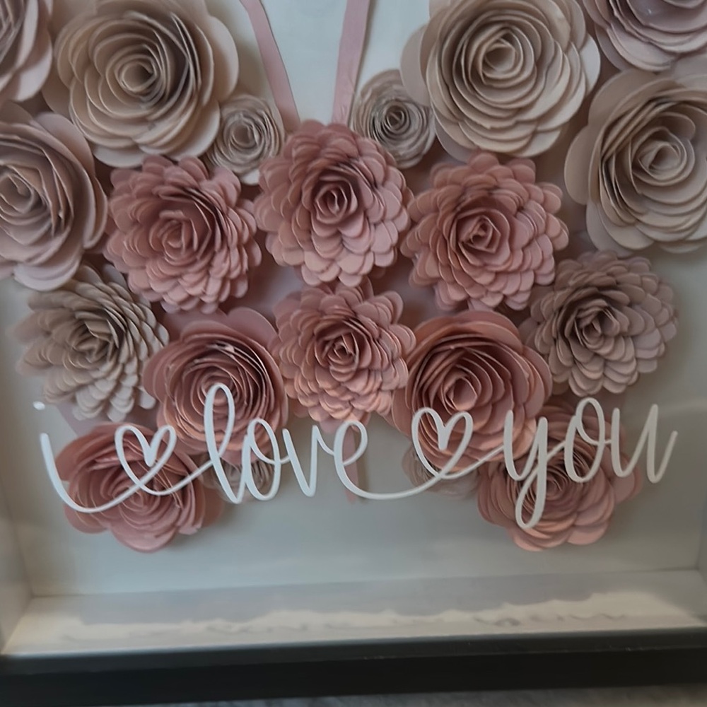 Floral Shadow Box with Pink Roses - Picture 10 of 12